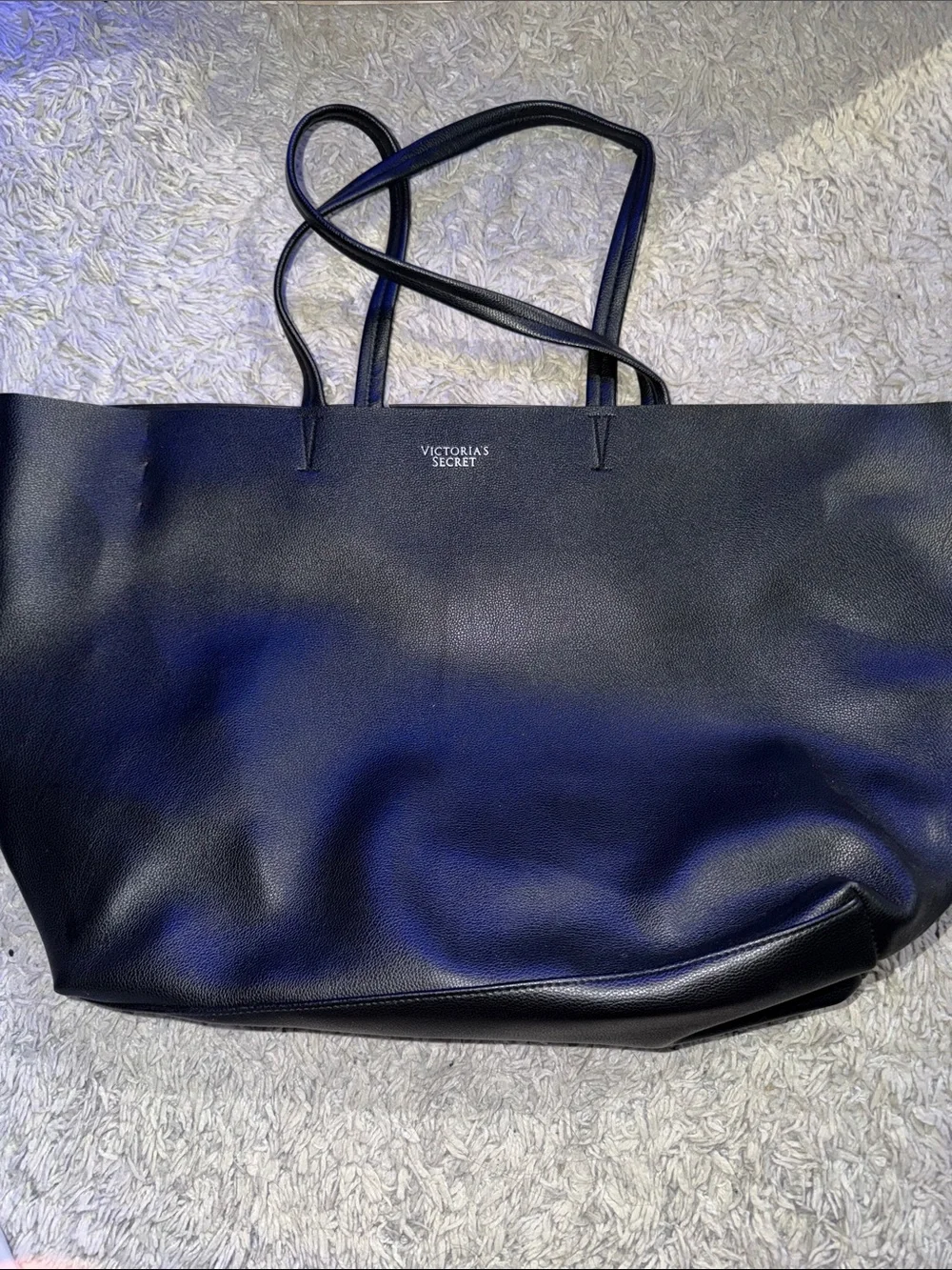 Victoria's Secret Black Faux Leather Tote